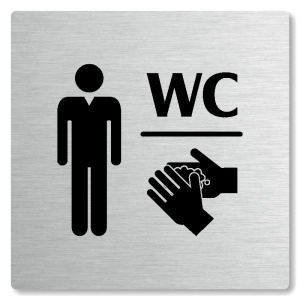 WC muži, 100x100mm, stříbrná, Nevada